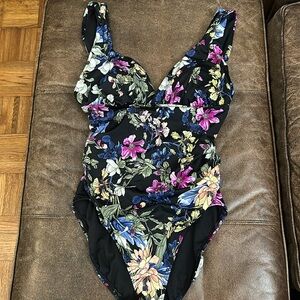 Time and tru one piece floral swimsuit size xl